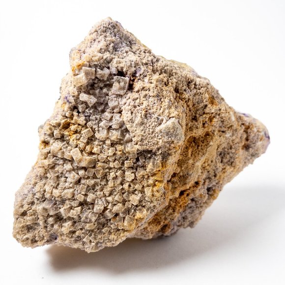 Unique giant natural etched purple and yellow frosty raw fluorite - Picture 8 of 8